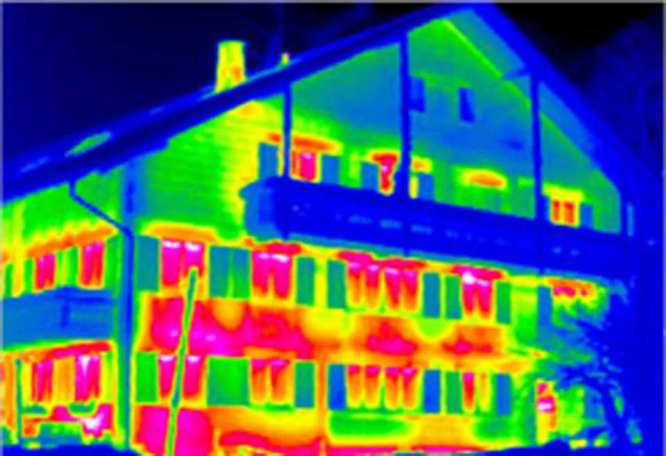 Thermographie eines Hauses